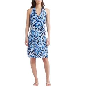 Tommy Bahama Carmela‎ Bloom Sleeveless Shift Dress Women Large Blue Tropical New